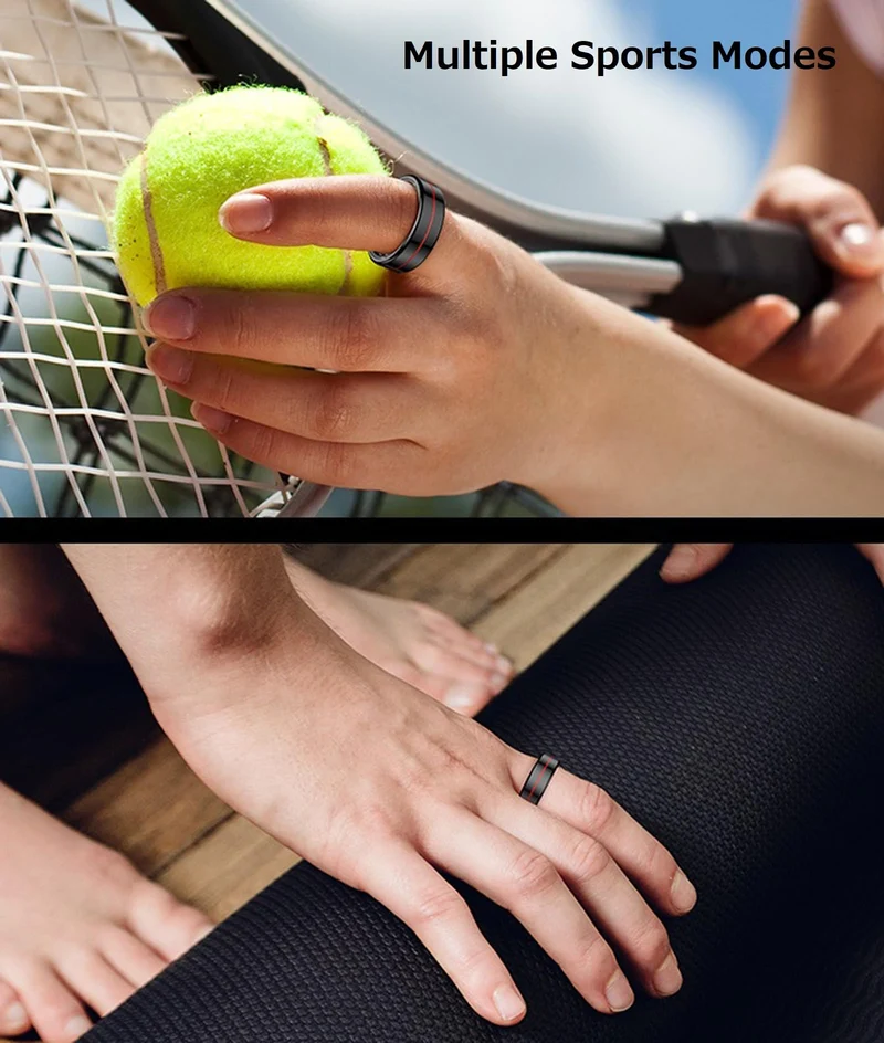 Smart Ring for Men Women Fitness Tracker Ring Health Smart Rings Heart Rate Monitor Sleep Tracker Calorie Step Counter Gesture Control Multi-Sport Modes Waterproof Compatible with iOS Android Phones