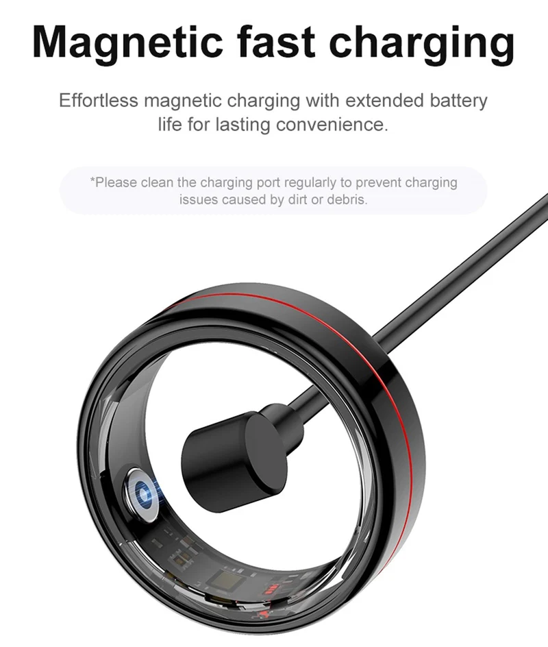 Smart Ring for Men Women Fitness Tracker Ring Health Smart Rings Heart Rate Monitor Sleep Tracker Calorie Step Counter Gesture Control Multi-Sport Modes Waterproof Compatible with iOS Android Phones