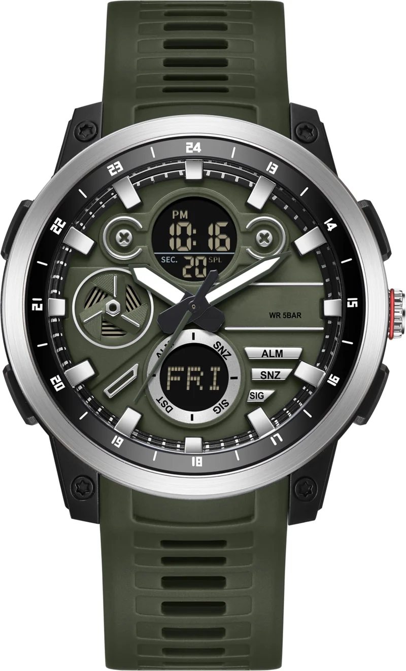 Findtime Men's Military Digital Watch Analog Quartz Waterproof Watches Sport Tactical Outdoor Electronic Multifunctional Wristwatch with Luminous Stopwatch Countdown Alarms Big Face