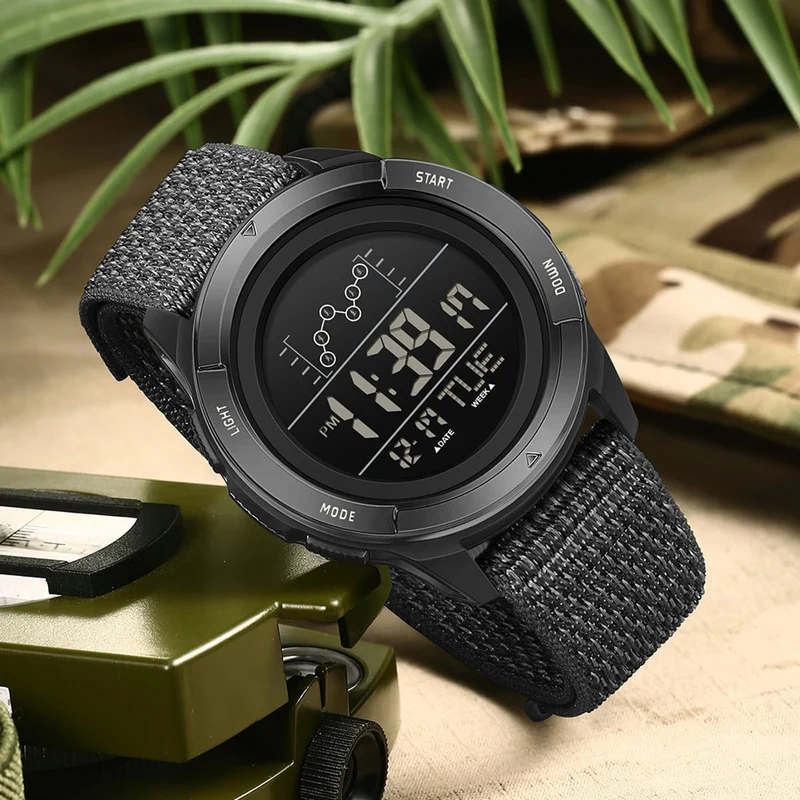 Findtime Military Watches for Men Tactical Digital Sport Watch Waterproof Army Outdoor Nylon Strap Electronic Mens Watch LED Luminous Alarm Stopwatch