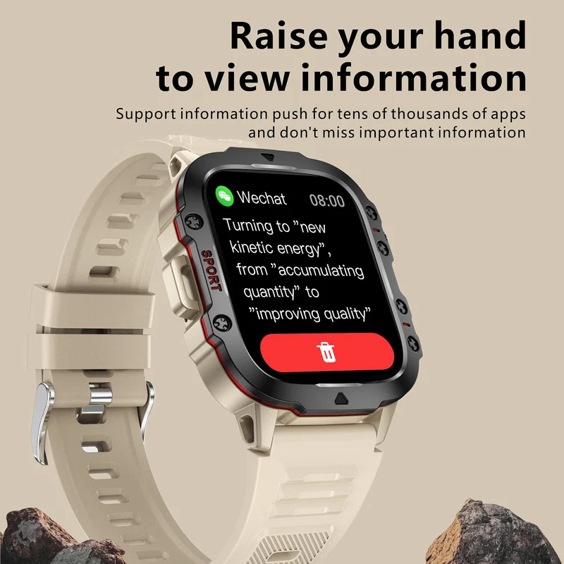 Smart Watch for Men (Answer/Make Calls), Rugged Smartwatch with Blood Pressure/Heart Rate/Sleep Monitor, Waterproof Step Tracker, 1.96" HD Screen for Android/iOS Phones