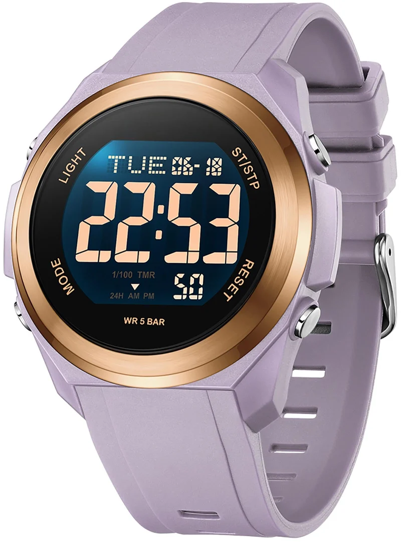 Findtime Watches for Women Digital LED Back Light Watch Women with Dual Time Zone Display Countdown Alarm Stopwatch Ultra-Thin Colorful Wristwatch