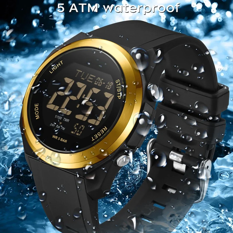 Findtime Watches for Women Digital LED Back Light Watch Women with Dual Time Zone Display Countdown Alarm Stopwatch Ultra-Thin Colorful Wristwatch