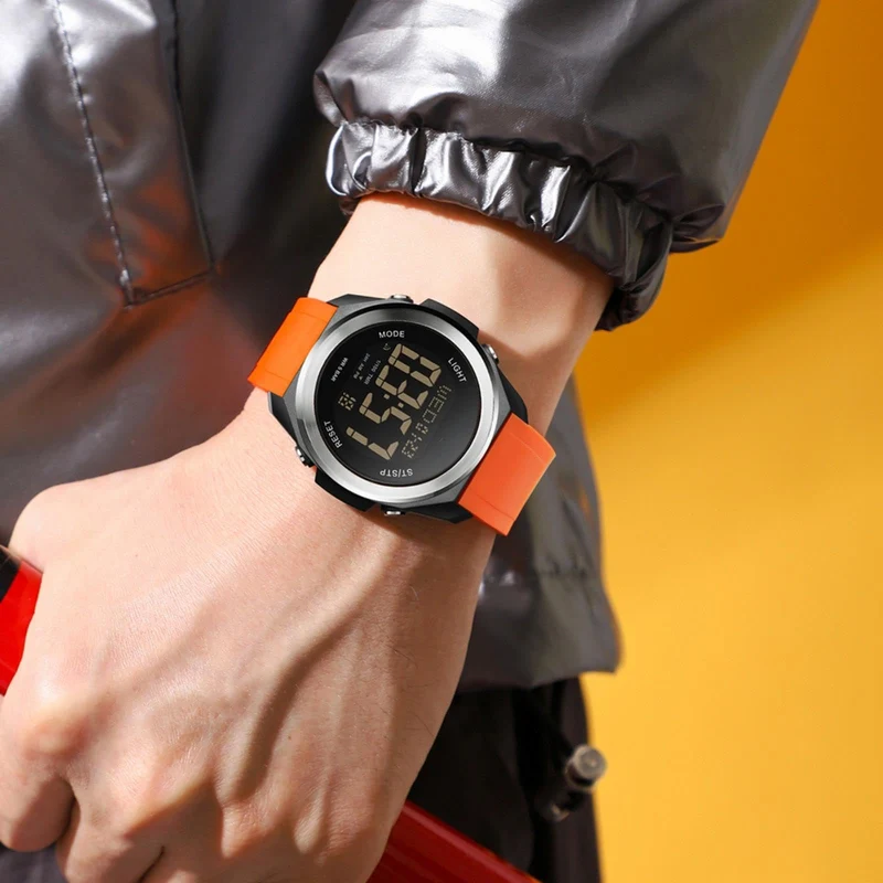 Findtime Watches for Women Digital LED Back Light Watch Women with Dual Time Zone Display Countdown Alarm Stopwatch Ultra-Thin Colorful Wristwatch