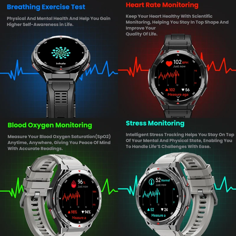 Men's Smart Watches for Men Blood Pressure Monitor Heart Rate Sleep Monitor Make/Answer Call Reminder Compass Barometer Altimeter ABC Fitness Tracker Outdoor Sports Pedometer Step Counter Waterproof