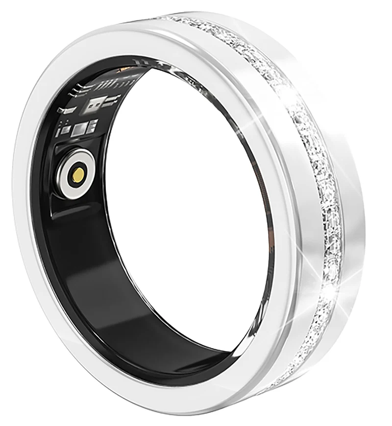 Smart Fitness Ring for Women Diamond Ring Activity Tracker Heart Rate Monitor Sleep Tracker Smart Rings Pedometer Step Counter Calorie Counter Exercise Ladies Rings for Women