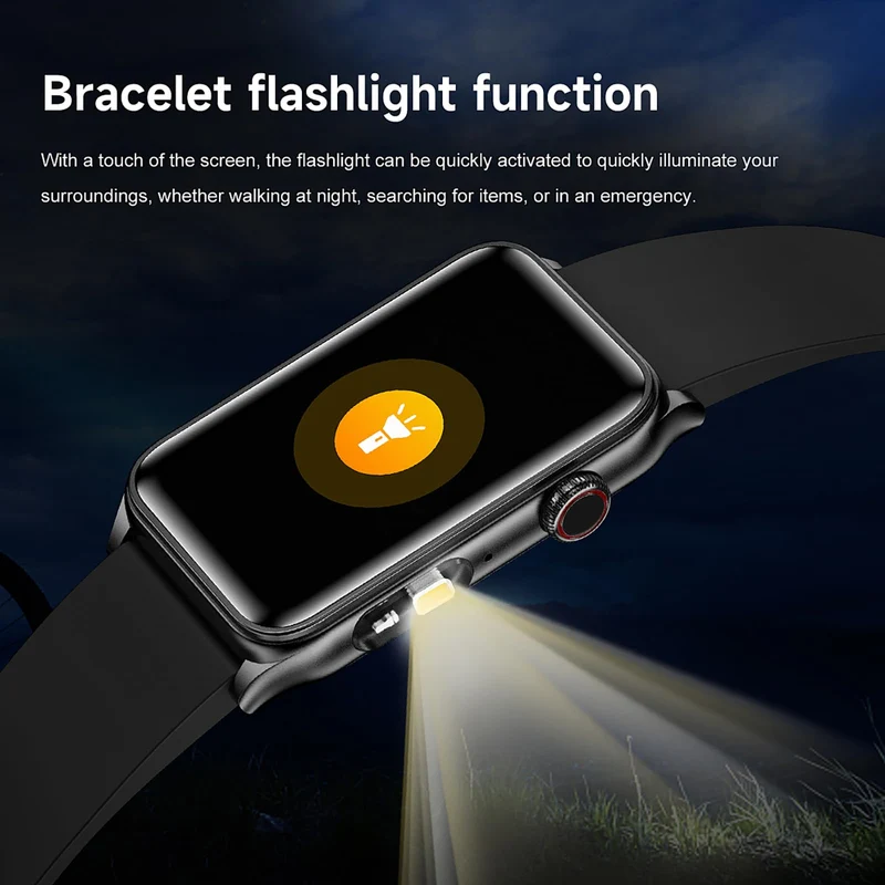 Fitness Tracker Smart Watch with LED Flashlight Bluetooth Call Sleep Monitor Step Calorie Counter Pedometer Activity Sport Watches for Women Men