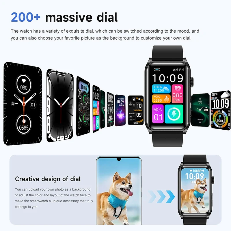 Fitness Tracker Smart Watch with LED Flashlight Bluetooth Call Sleep Monitor Step Calorie Counter Pedometer Activity Sport Watches for Women Men