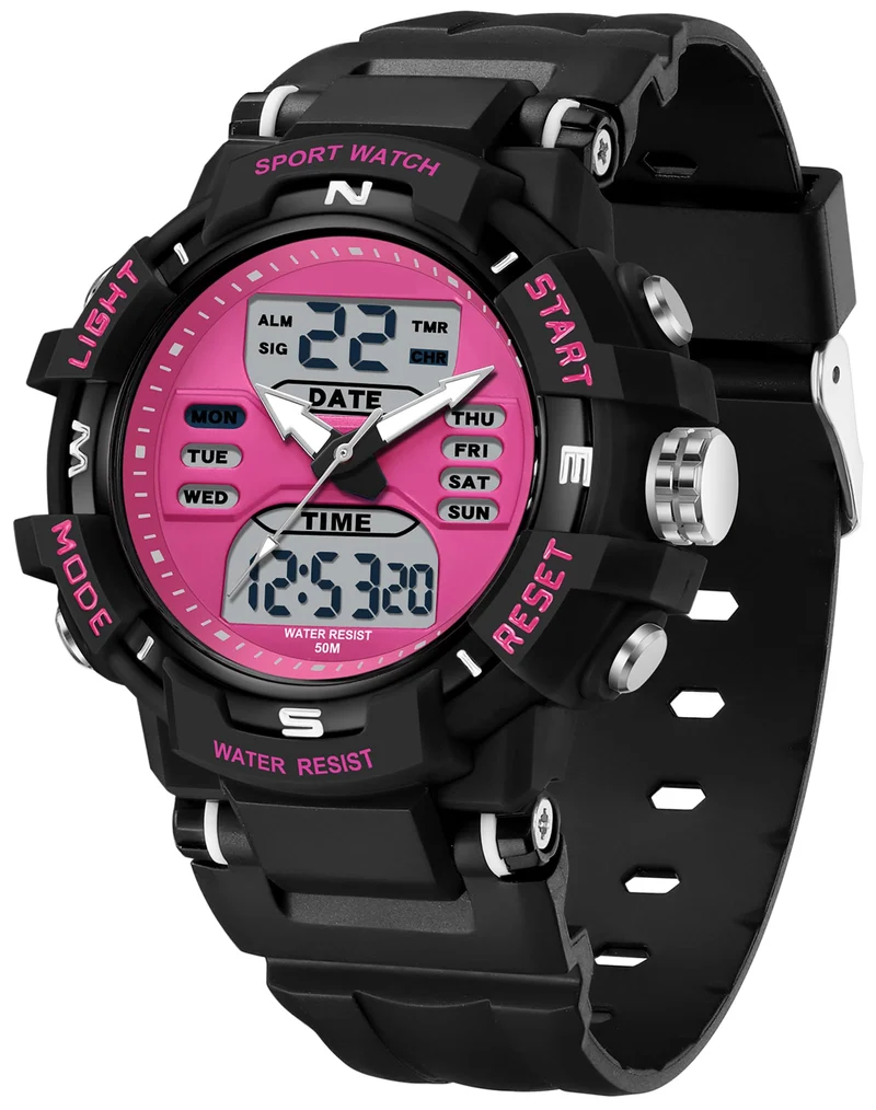 Findtime Womens Digital Watch Sports Waterproof Military Watches for Women Tactical Ladies Analog Watch Alarm Stopwatch Calendar