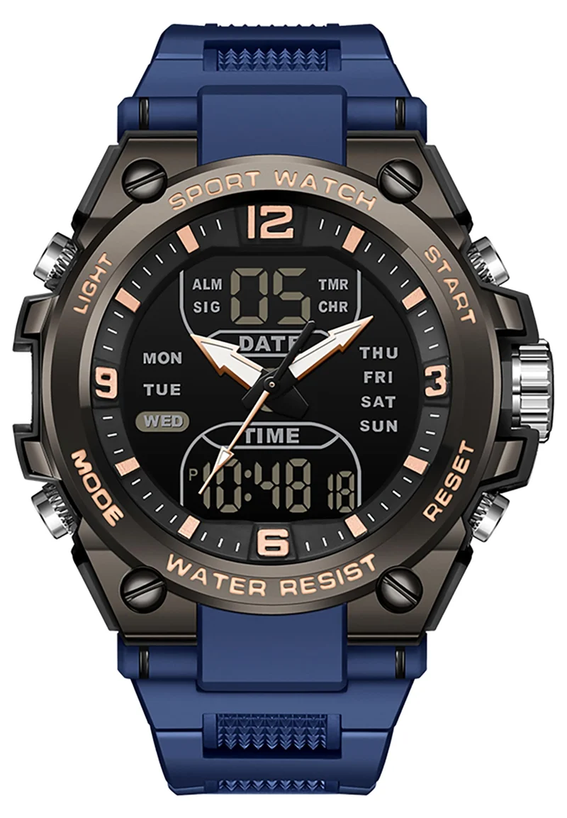 Findtime Men's Digital Watch Sports Waterproof Watches Military Stopwatch Alarm Mens Wristwatch for Running Swimming Watch Big Face Analog Watch