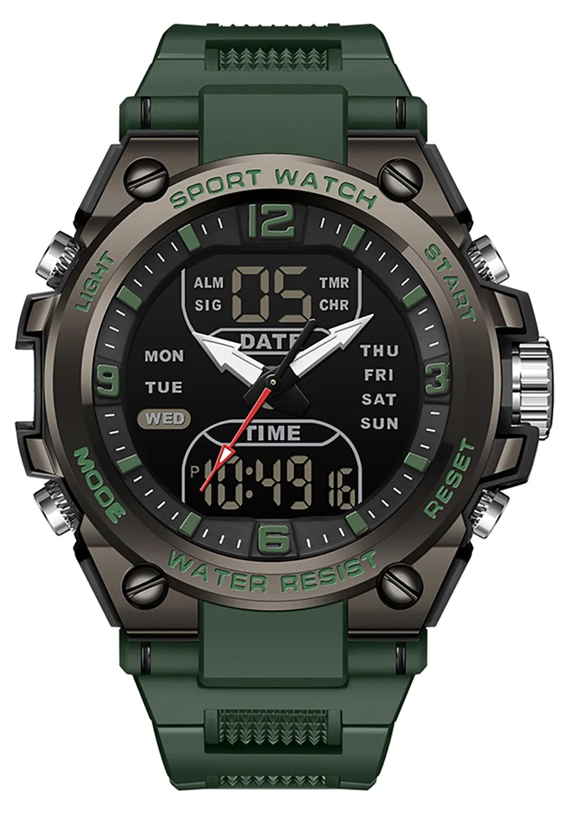 Findtime Men's Digital Watch Sports Waterproof Watches Military Stopwatch Alarm Mens Wristwatch for Running Swimming Watch Big Face Analog Watch