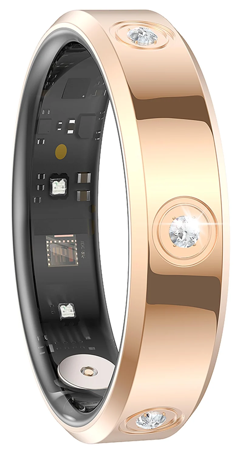 Smart Ring Ultra Narrow Heart Rate Monitor Comfortable Sleep Ring Health Fitness Tracker Pedometer Step Counter Calories Waterproof Ladies Smart Rings for Women Men