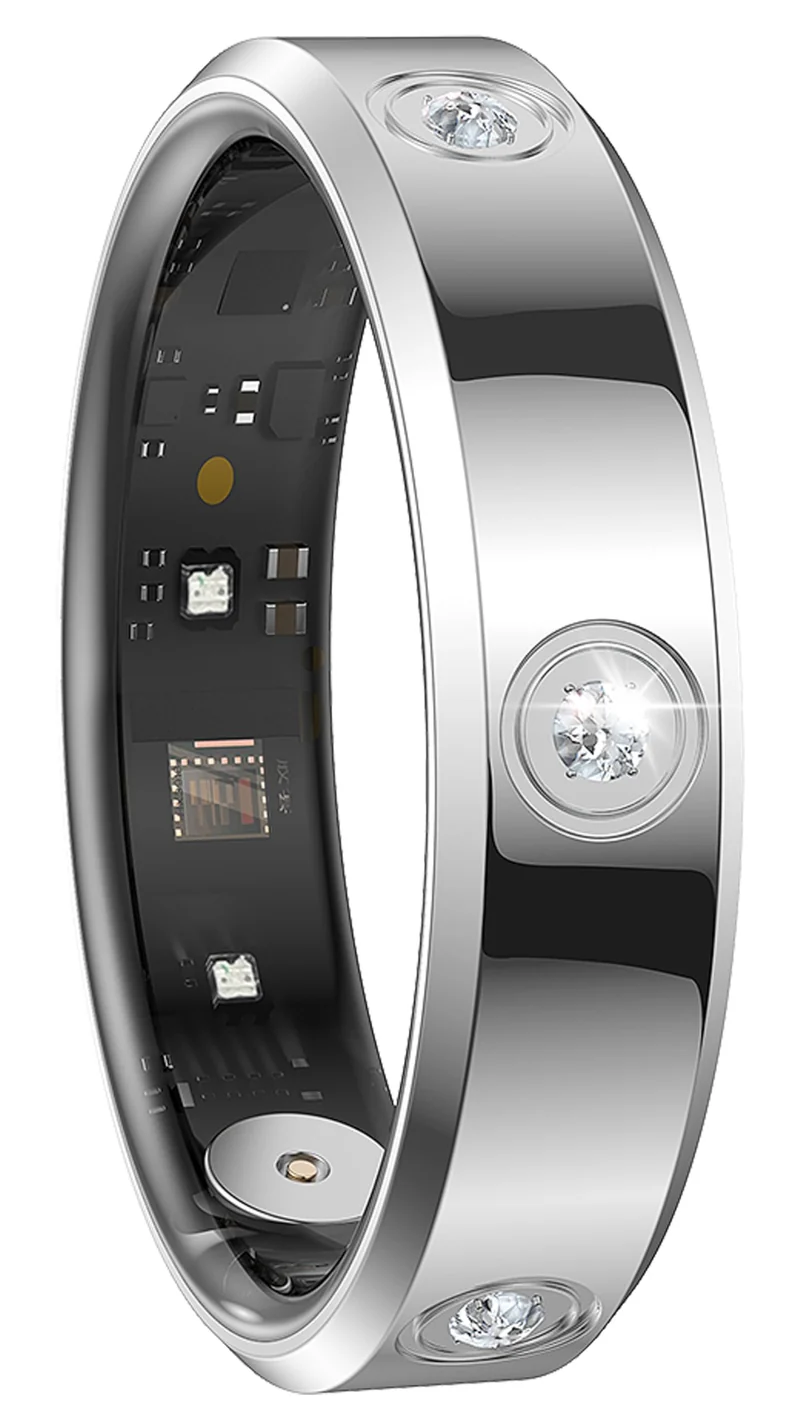 Smart Ring Ultra Narrow Heart Rate Monitor Comfortable Sleep Ring Health Fitness Tracker Pedometer Step Counter Calories Waterproof Ladies Smart Rings for Women Men