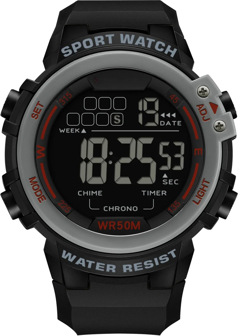 Findtime Sports Watches for Men Digital, Big Face LED Dial Easy to Read Time Wrist Watch with Countdown Timer Dual Time 5Bar Waterproof