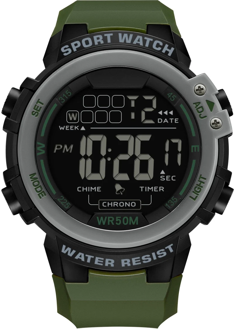 Findtime Sports Watches for Men Digital, Big Face LED Dial Easy to Read Time Wrist Watch with Countdown Timer Dual Time 5Bar Waterproof