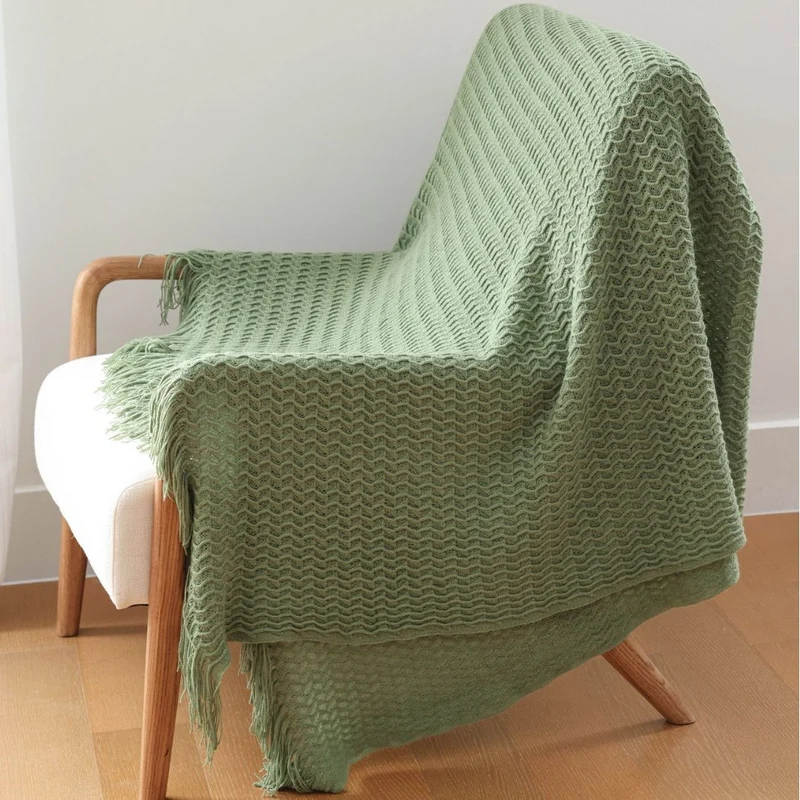 Leichte strukturierte Strickdecke