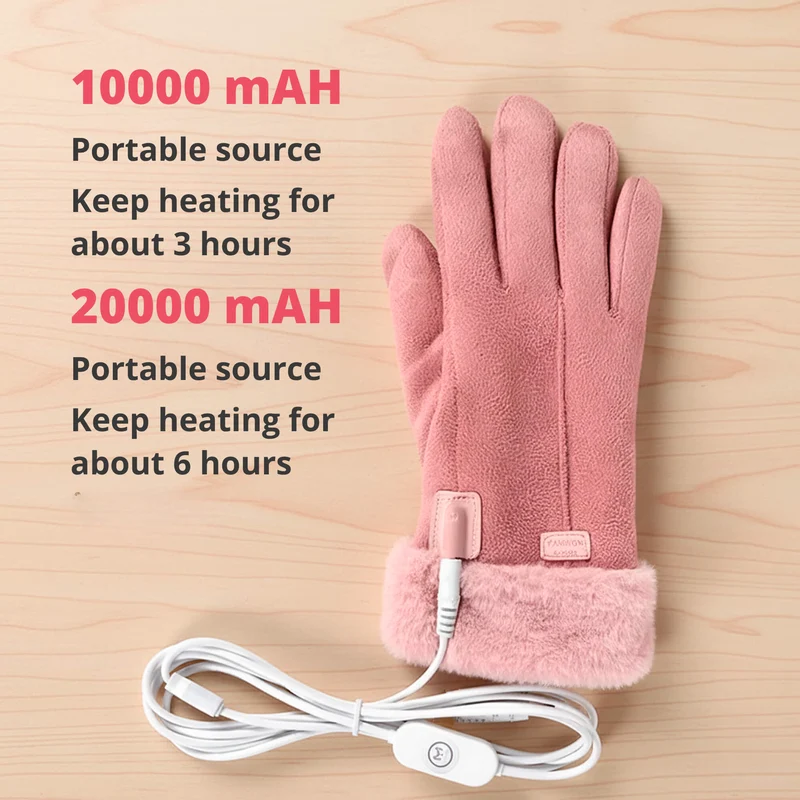 Heizbare Handschuhe für Damen UK – Damen Thermo wasserdichte Winterhandschuhe mit Touchscreen & USB wiederaufladbares warmes Design