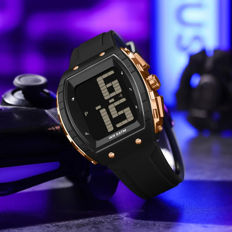Findtime Digital Watches for Elderly Men, Large Face Voice Talking White Watch with English Speaking LED Backlight Big Number Easy to Read Timer Alarm 5ATM Waterproof