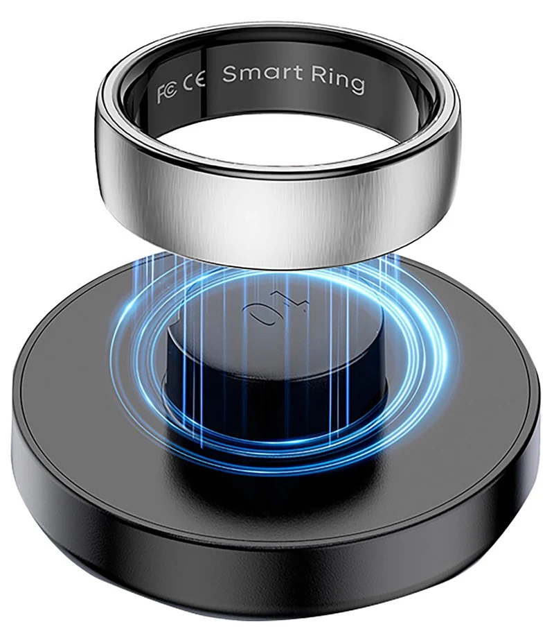 Smart Ring Health Tracker Heart Rate Sleep Tracking Pedometer Fitness Activity Wireless Charging Case Included Waterproof Smart Rings for Women Men