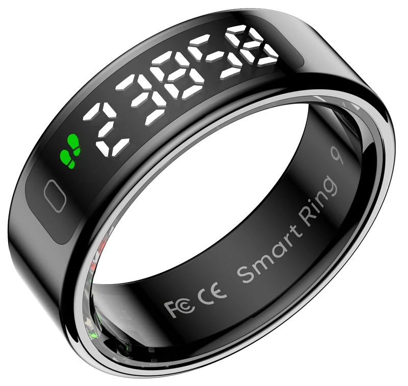 Smart Ring for Men Health Ring with Touchscreen Heart Rate Monitor Sleep Tracker Gesture Control for Scrolling Fitness Tracker Ring Pedometer IP68 Waterproof