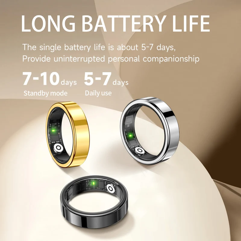 Smart Rings Ultra Thin Health Ring Heart Rate Sleep Rings Remote Control Scrolling Ring Scroller Step Counter Waterproof Smart Rings