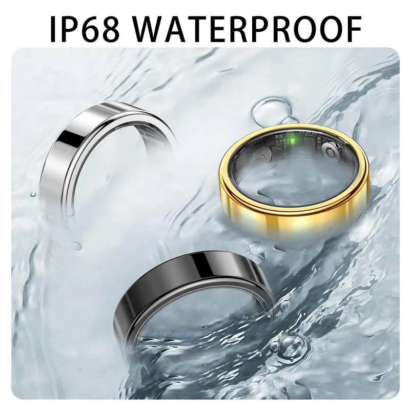Smart Rings Ultra Thin Health Ring Heart Rate Sleep Rings Remote Control Scrolling Ring Scroller Step Counter Waterproof Smart Rings