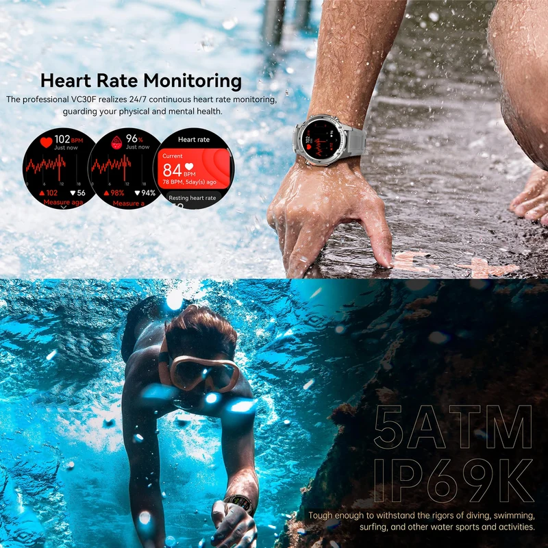 GPS Smart Watch Running Watches, Military Smart Watches with Bluetooth Call Heart Rate Monitor Pedometer Step Counter, Barometer Altitude Compass Smartwatches