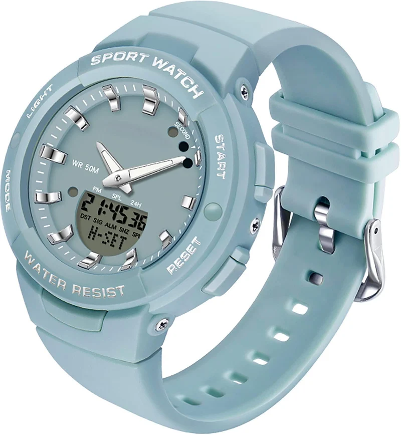 Findtime Digital Analog Watches Sports Waterproof Watch Dual Display LED Backlight Luminous Wristwatch with Calendar Alarm Stopwatch Fashion Colorful Women Men Digital Watches