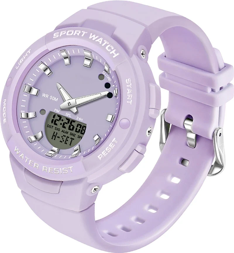 Findtime Digital Analog Watches Sports Waterproof Watch Dual Display LED Backlight Luminous Wristwatch with Calendar Alarm Stopwatch Fashion Colorful Women Men Digital Watches