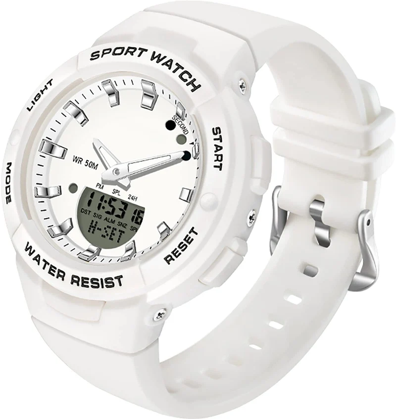 Findtime Digital Analog Watches Sports Waterproof Watch Dual Display LED Backlight Luminous Wristwatch with Calendar Alarm Stopwatch Fashion Colorful Women Men Digital Watches