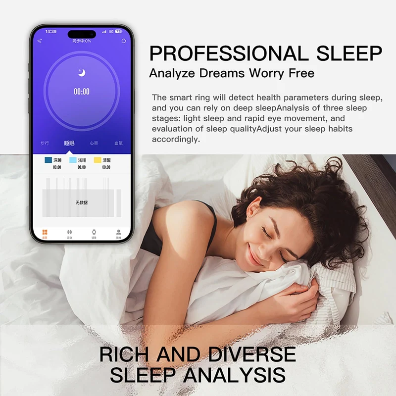 Smart Ring for Men Women Activity Health Tracker Heart Rate Monitor Sleep Pedometer Calorie Counter Ladies Fitness Smart Rings