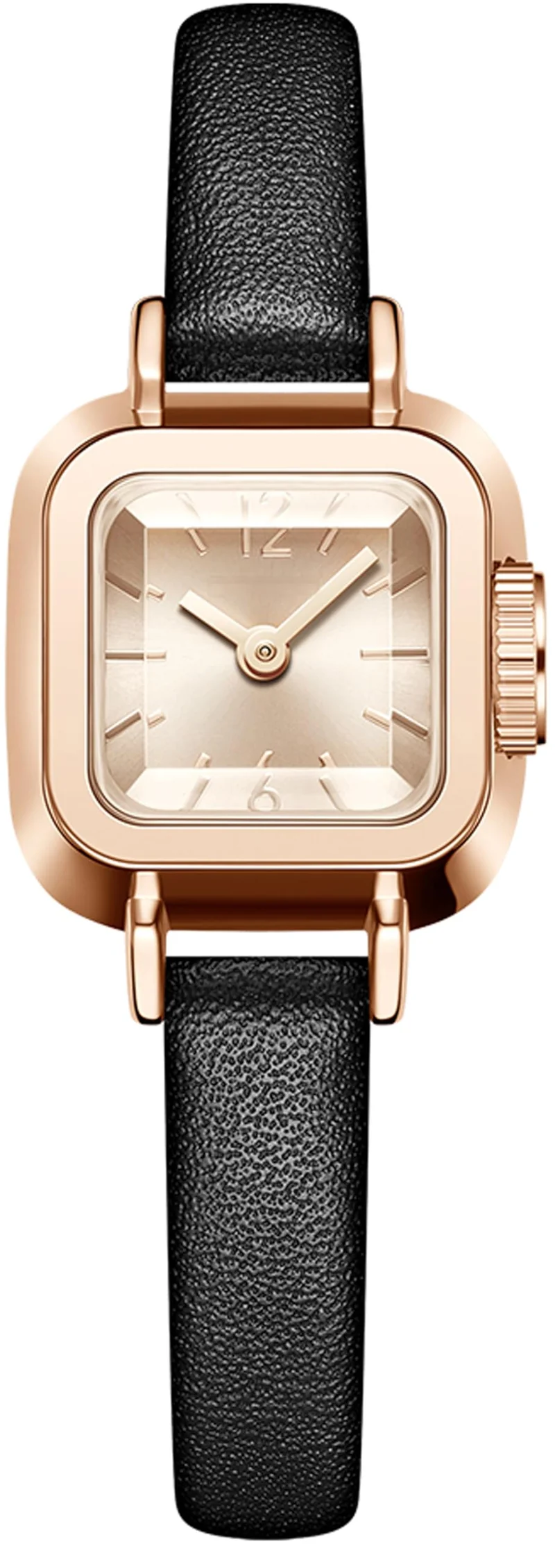 Findtime Ladies Watch Square Vintage Designer Watches for Women Classic Elegant Wristwatch for Small Wrists Black Leather Band