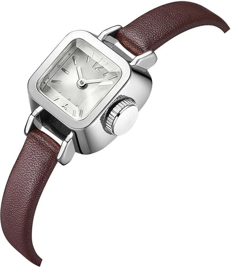 Findtime Ladies Watch Square Vintage Designer Watches for Women Classic Elegant Wristwatch for Small Wrists Black Leather Band