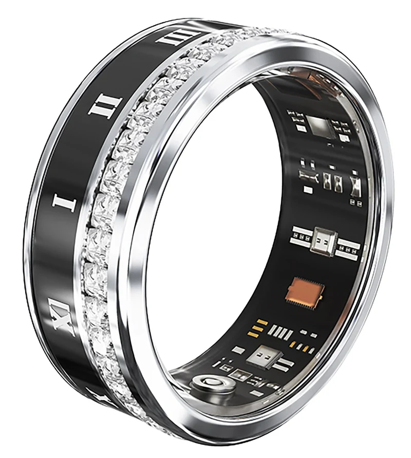 Smart Ring for Women Fitness Diamond Activity Tracker Heart Rate Monitor Sleep Pedometer Calorie Counter Ladies Smart Ring