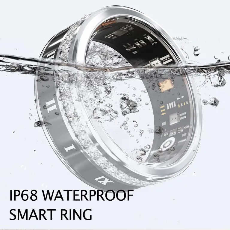 Smart Ring for Women Fitness Diamond Activity Tracker Heart Rate Monitor Sleep Pedometer Calorie Counter Ladies Smart Ring