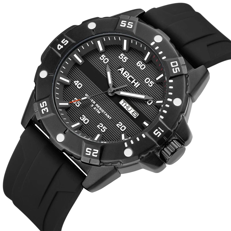 Findtime Mens Watches Black Army Military Stylish Designer Watch Silicone Strap Luminous Analog Display with Second Hand Glowing Easy to Read Dial