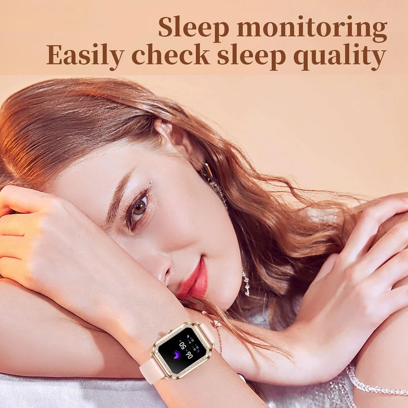 Womens Smart Watches for Android iOS(Make Calls), Fitness Tracker with Heart Rate Blood Pressure Monitor Sleep Tracker Diamonds Designer Smartwatch