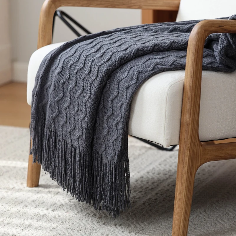 Strukturierte Strickdecke