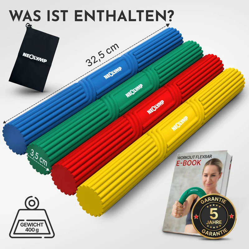 Flexbar Trainingsstab Handkraft-Trainer (4er Set)