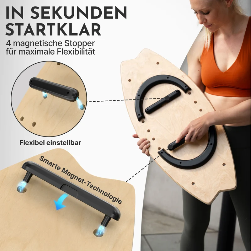 9-in-1 Balance Board aus Birkenholz