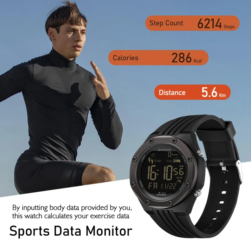 Findtime Mens Sports Watch - Military, Tactical & Digital Watches for Men, Waterproof, Pedometer, Step Counter for Calories, Distance
