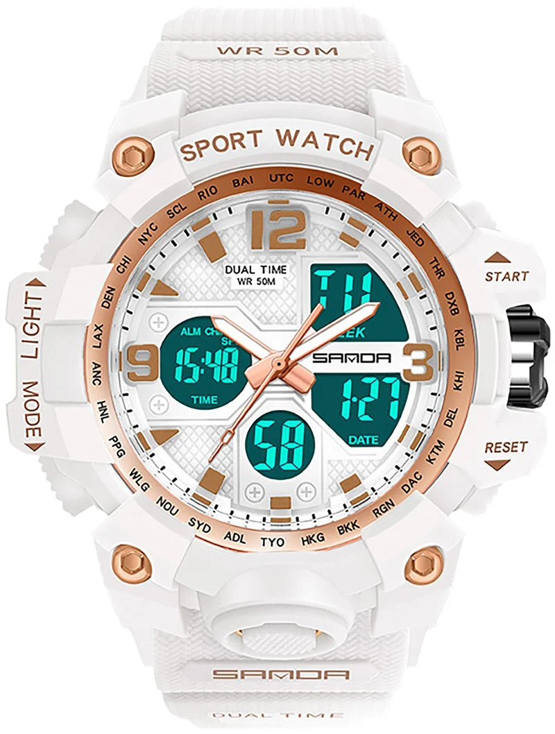 Findtime Digital Watch Womens, Black Reloj para Mujer Waterproof Sports Running Watches for Women with 24 Hour Dual Time Stopwatch