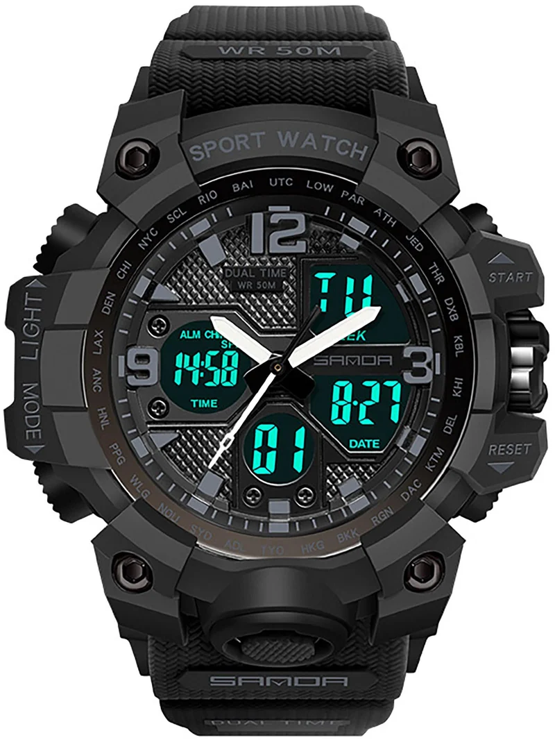 Findtime Digital Watch Womens, Black Reloj para Mujer Waterproof Sports Running Watches for Women with 24 Hour Dual Time Stopwatch