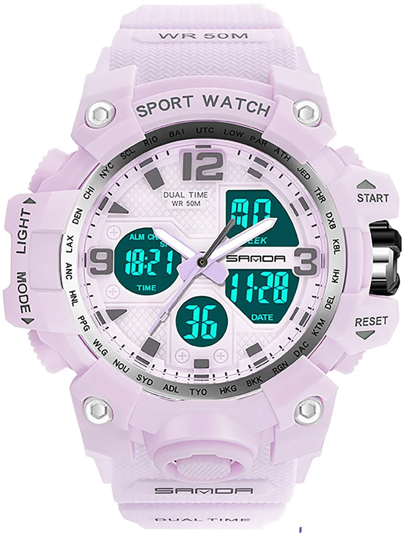 Findtime Digital Watch Womens, Black Reloj para Mujer Waterproof Sports Running Watches for Women with 24 Hour Dual Time Stopwatch