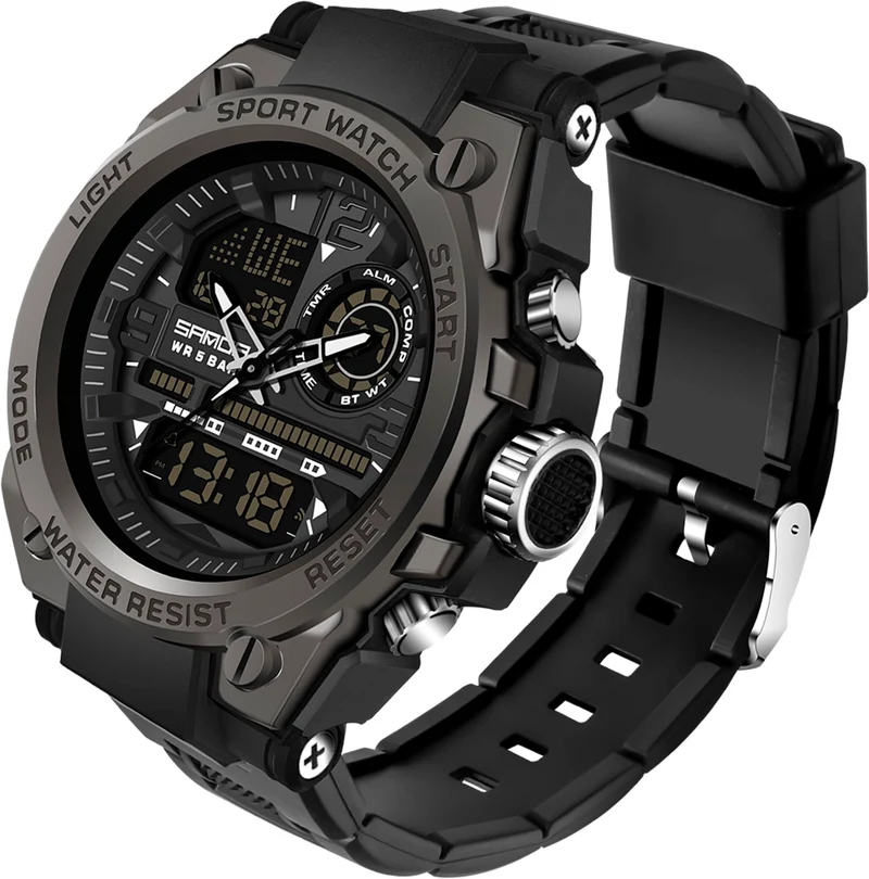Findtime Mens Military Watch Tactical Waterproof Watches Sport Outdoor Digital Analogue Wristwatch Army Big Face Alarm Stopwatch LED Watch for Men