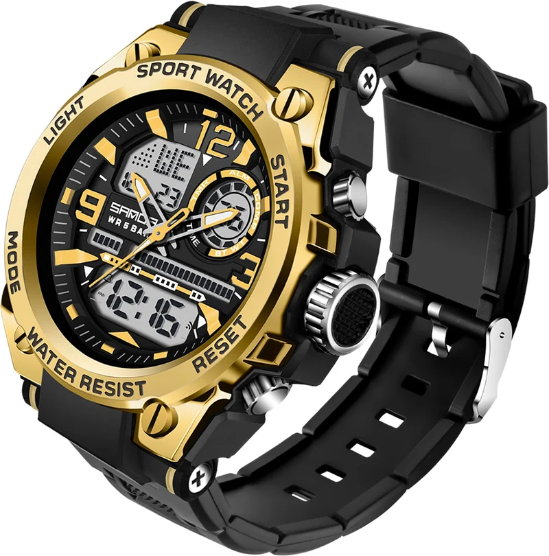 Findtime Mens Military Watch Tactical Waterproof Watches Sport Outdoor Digital Analogue Wristwatch Army Big Face Alarm Stopwatch LED Watch for Men