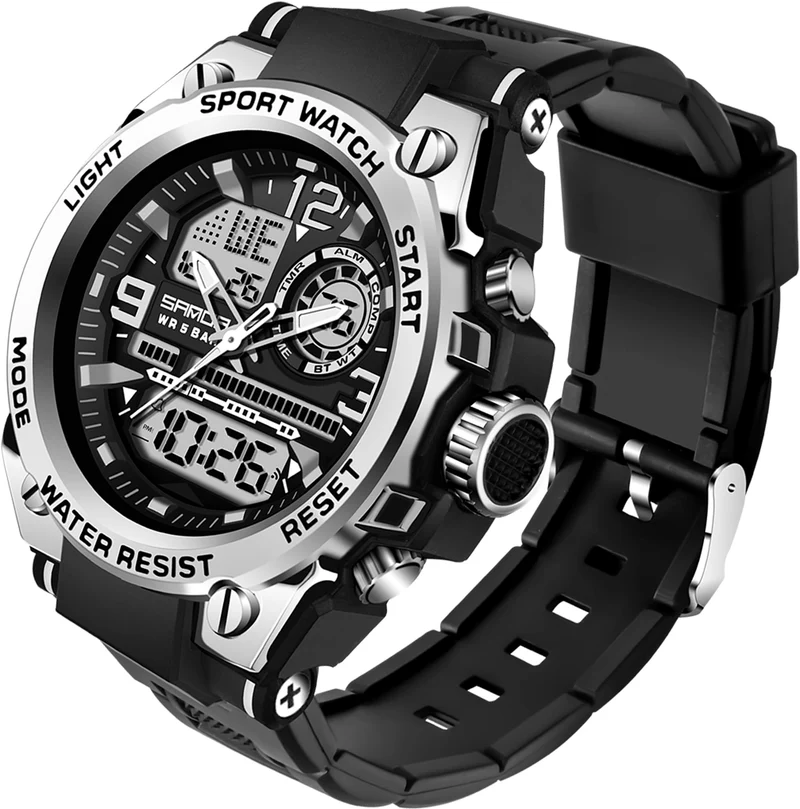 Findtime Mens Military Watch Tactical Waterproof Watches Sport Outdoor Digital Analogue Wristwatch Army Big Face Alarm Stopwatch LED Watch for Men