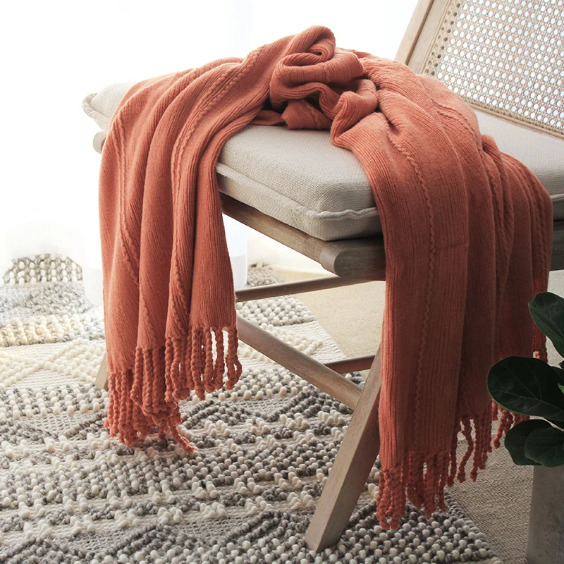 Weiches Texturiertes Gestricktes Decke