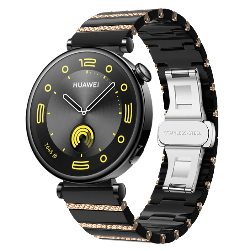 Zenwatch Venice Pro 2 One Bead Keramikarmband (Schwarz/Roségold)
