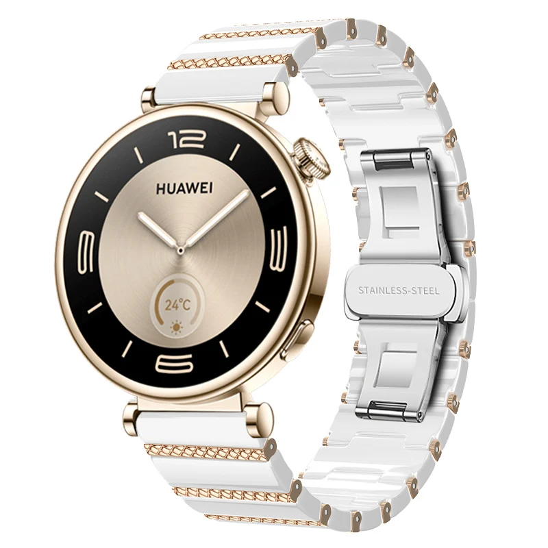 Zenwatch Venice Pro 2 One Bead Keramikarmband (Weiß/Roségold)